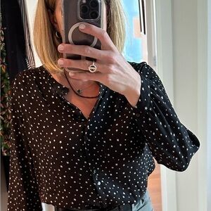 Banana Republic Collarless Blouse with star pattern - Med